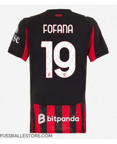 Günstige AC Milan Youssouf Fofana #19 Heimtrikot Damen 2025-26 Kurzarm Günstige AC Milan Youssouf Fofana #19 Heimtrikot Damen 2025-26 Kurzarm